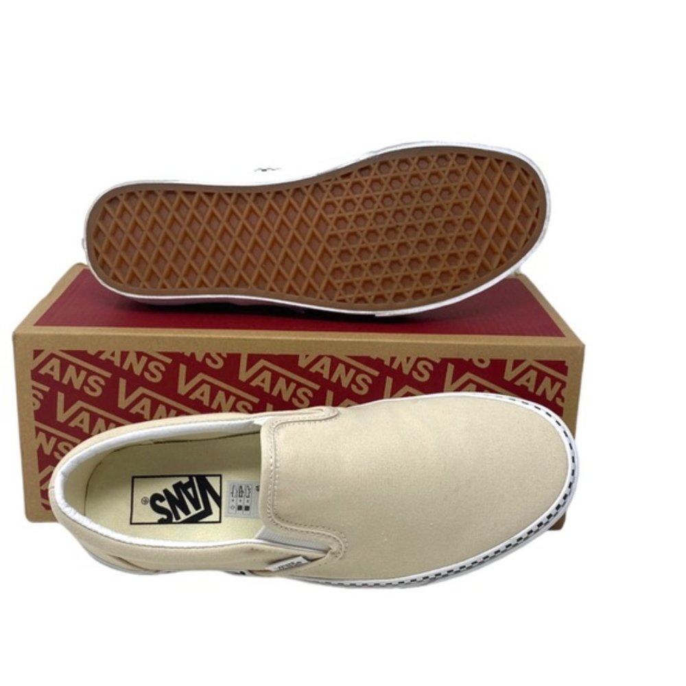 VANS Classic Slip On Checkboard Beige Canvas Women's Size Sneakers VN0A5AO8DJR - Picture 11 of 11